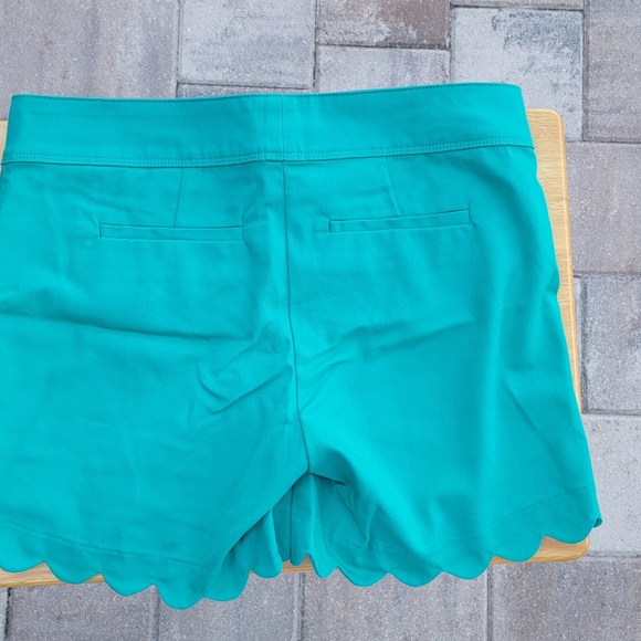 NWT Issac MIZRAHI teal Scalloped Hem Shorts Size 4 - Picture 7 of 7